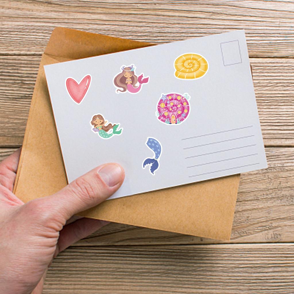 10/50pcs  Cute Mermaid Stickers Mermaid Princess Graffiti Stickers for DIY Luggage Laptop Skateboard Motorcycle Bicycle Sticker