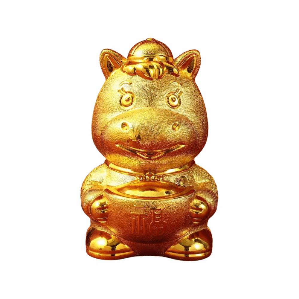 Traditional Zodiac Horse Piggy Bank Creative Gold Lucky Money Ingots Statues Cute Prosperity Feng Shui Wealth Symbol New Year