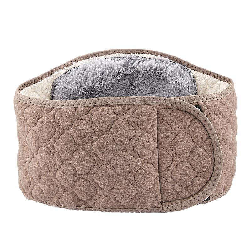 Quilted Three-layer Thickened Warm Waist Belt, Velvet Warm Belly Waist Protective Gear, Autumn and Winter Velcro Buckle Warm Waist Protection