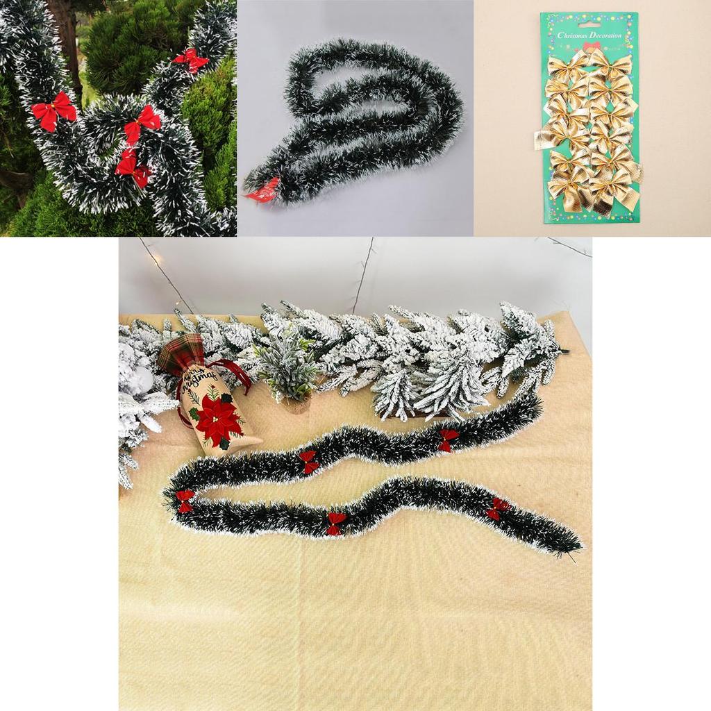65ftx90mm Chunky 2m Tinsel Chrismas Tree Decoration Xmas Bowknot Garland