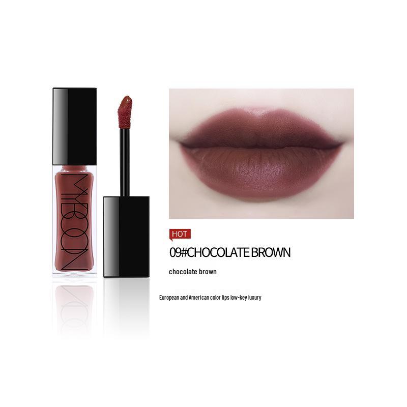 

MYBOON Velvet Matte Lip Glaze: Tomato Red, Dirty Orange, Aunt Red Lipstick for Students