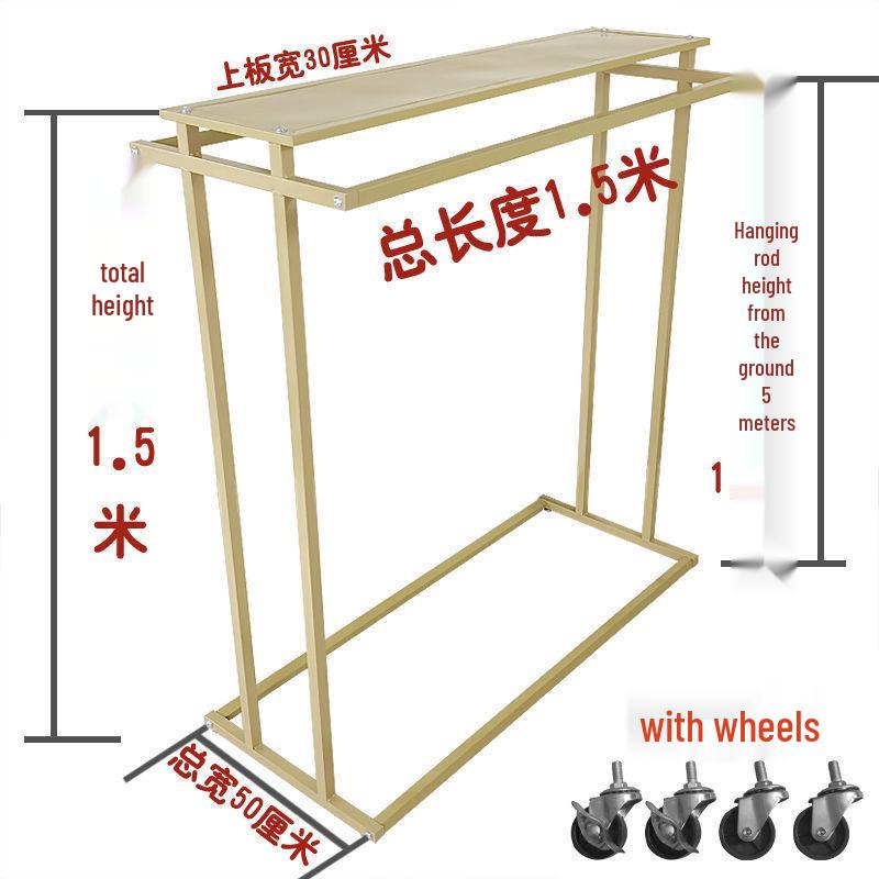 Clothing Store Double-Bar Gondola Rack - Men's & Women's Hanger with Shelves