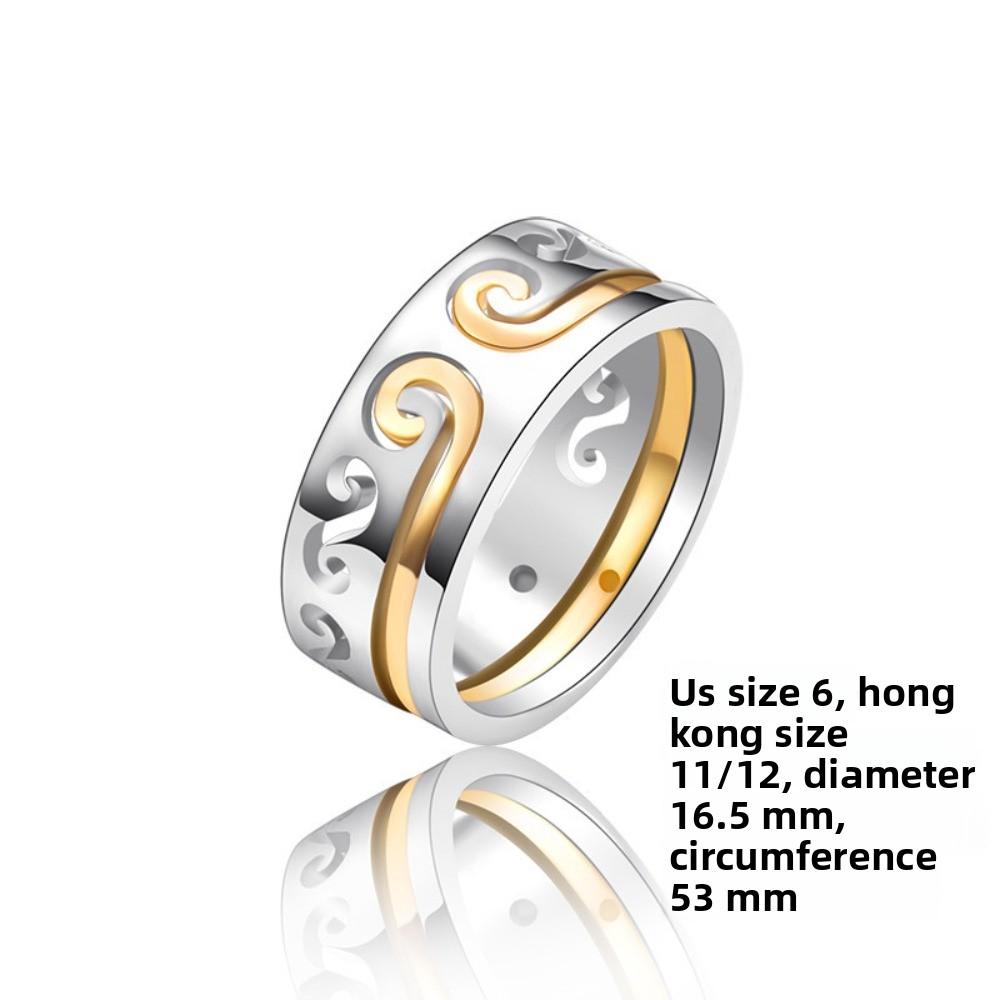 Silver Couple Rings Sun Wukong Great Sage Golden Hoop Stick 2 in 1 Design Chinese Classic Love Story Jewelry