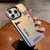 Boarding Pass Plane Ticket Phone Case For iPhone 17,16,15,14,13,12,11,Pro Max,Plus Candy Silver Cover