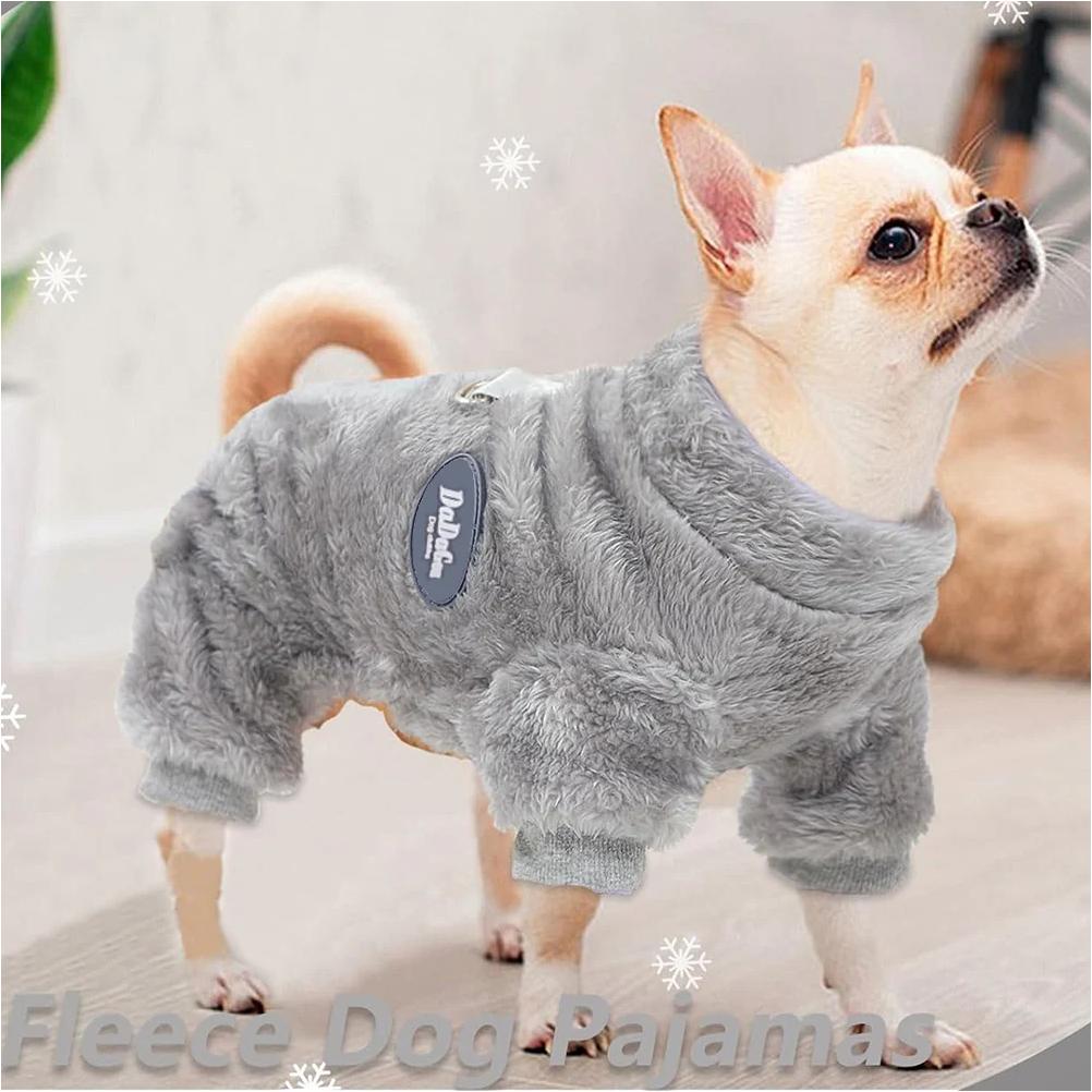 Dog Sweaters for Small Dogs Winter Pet Clothes Boy Girl Fleece Puppy Pajamas Doggie Outfits for Chihuahua Yorkie Cat Apparel