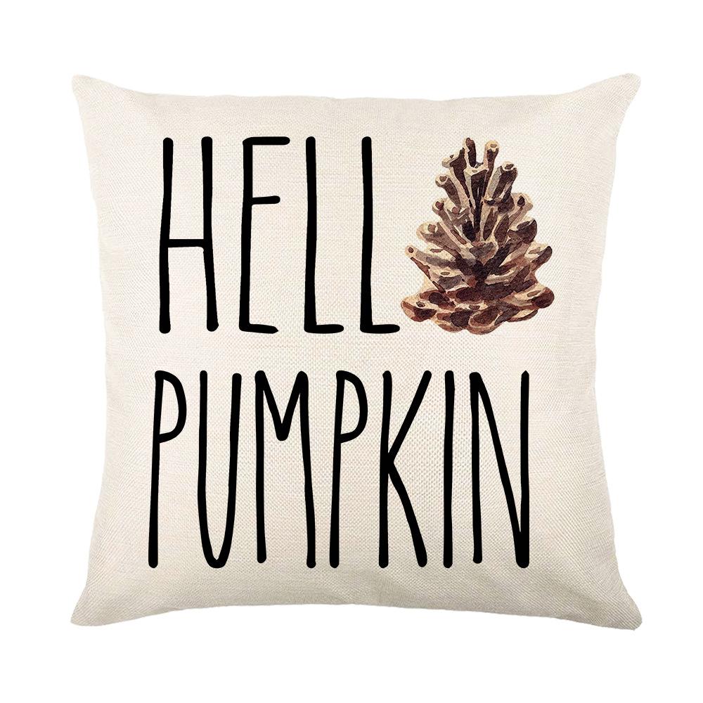 Thanksgiving Pillow Cover Pumpkin Letter Print Home Living Room Decoration Sofa Cushion Cover Bedroom Pillow Cover