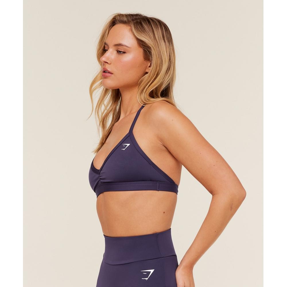Gymshark Minimal Halterneck Sports Bra Midnight Purple B3b4a Pcdy