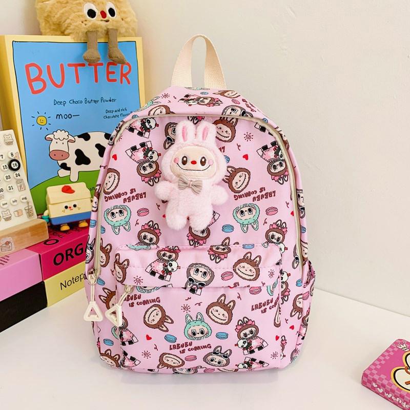 Children School Bag Cartoon Cute Labubu Backpack Large Capacity Children Backpack Kawaii Casual Backpack Birthday Gifts