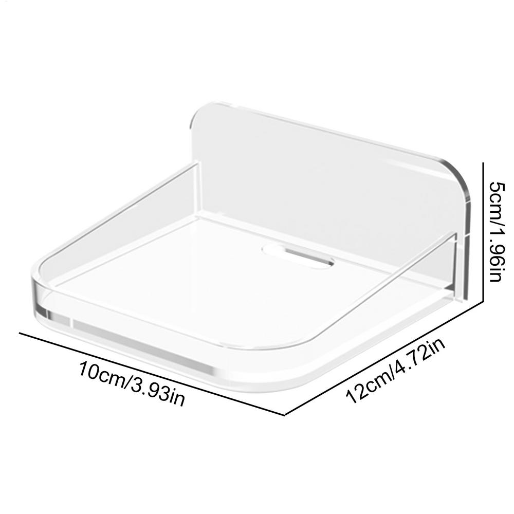 Clear Acrylic Camera Shelves No Drilling Baby Monitor Holder Mini Speaker Rack Adhesive Floating Shelf for Home Office Organizer