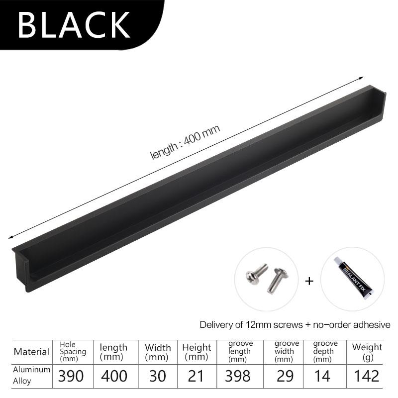 Embedded Concealed Pulls Handles White Wardrobe Doors Handles Black Cabinets Pulls Gray Drawers Pulls Recessed Finger Pulls