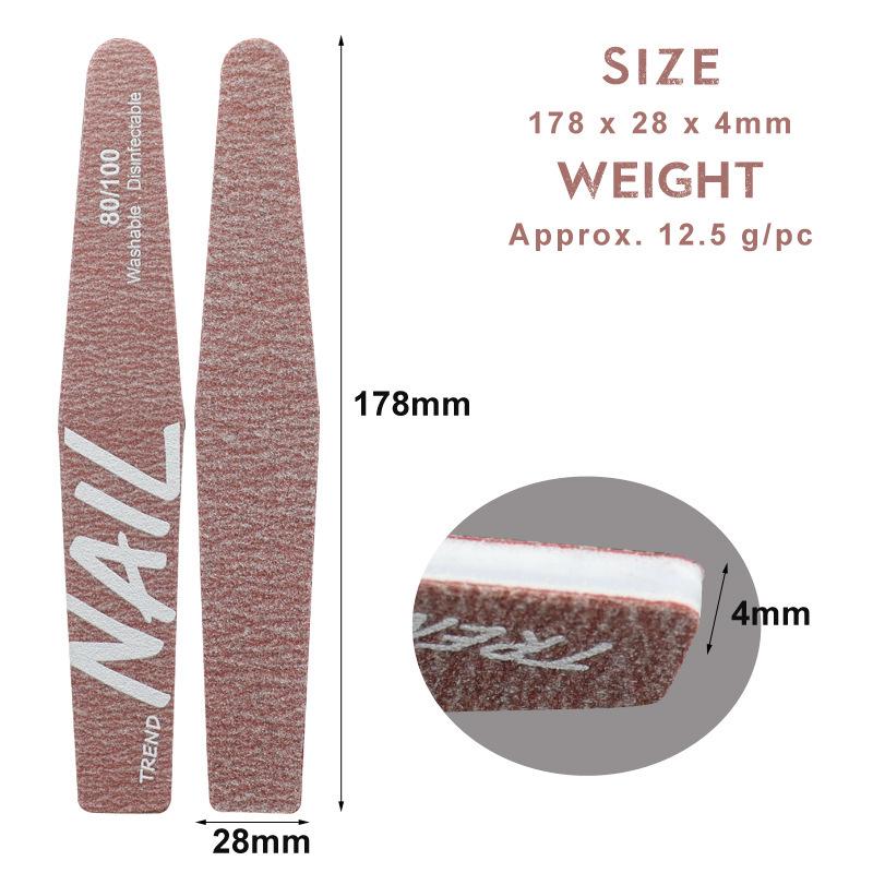 Nail Technician's Double-Sided Shaping & Polishing File - Wear-Resistant, Washable, Thin for Nail Art