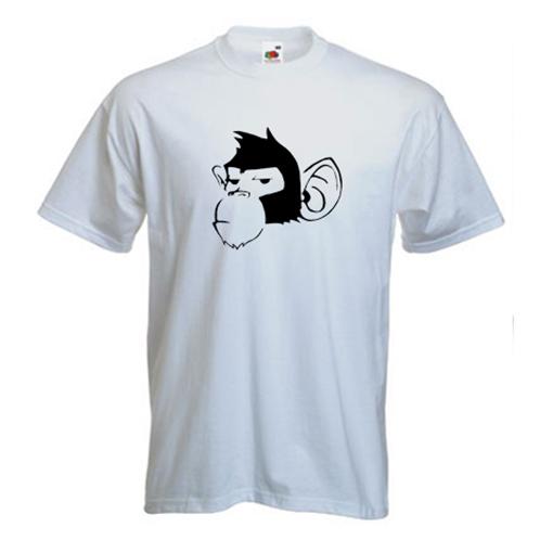 Thick skinned chimpanzee pattern printed T-shirt Banksy City Art Template Graffiti Cool T-shirt