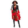 European and American Pirate Cosplay Costumes, Women's Red Pirate Caribbean Captain Cosplay Stage Costumes