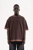 Men's Oversized T-shirt with Studs and 'Machinist' Embroidery – Dark Brown S