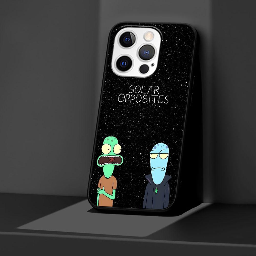 Solar Opposites Case for Apple iPhone 14 11 16 Plus X XS 13 12 Mini XR 15 Pro Max Silicone Black Soft Phone Cover