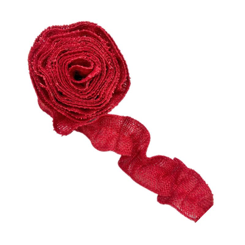 Festive Burlap Ruffled Plaid Ribbon: Red/Black & Black/White