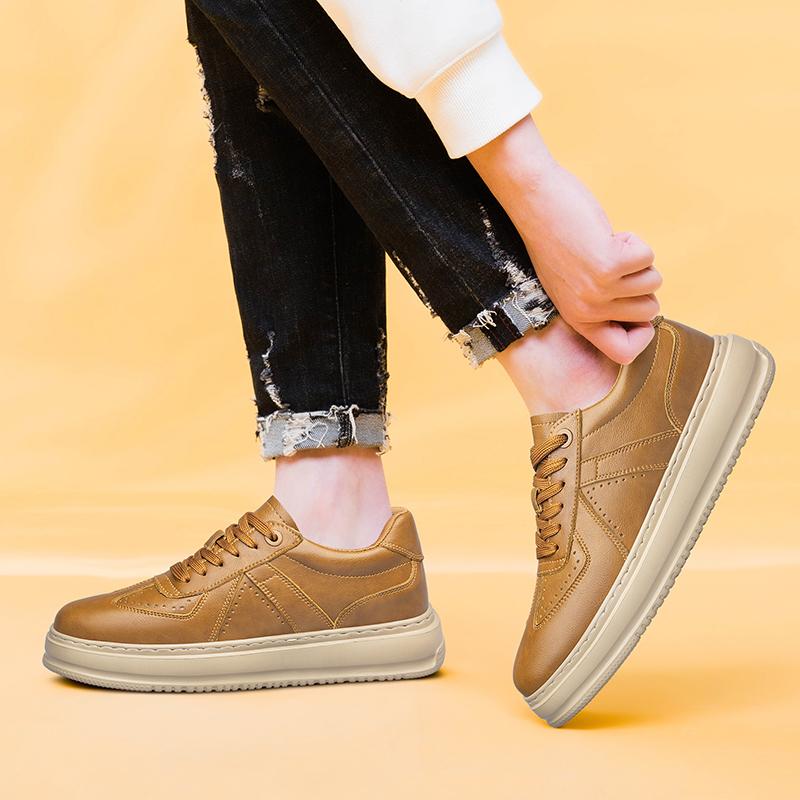 Fashion Brand Male Comfortable Skate Shoe 2025 New Men's Walking Shoes Lightweight Men Genuine Leather Flats Classic Men Casual Shoes