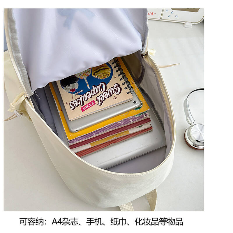 New Stylish Embroidered Backpack Korean Japanese Style Cute Casual School Bag for Girls Students Daily Commute Travel Bag