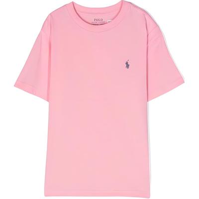 Polo Kids T-Shirt Round Neck Logo Print Short Sleeve Kids Tops Pink 323832904-137