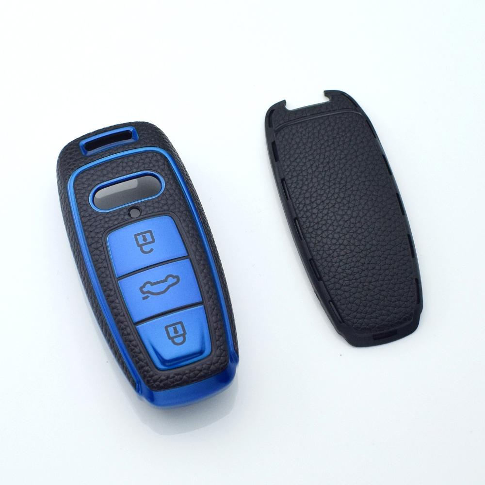 TPU Leather Car Remote Key Cover Case For A3 A4 B9 A6 C8 A7 S7 4K A8 D5 S8 Q7 Q8 SQ8 E-tron 2018 2019 2020 2021 Accessories