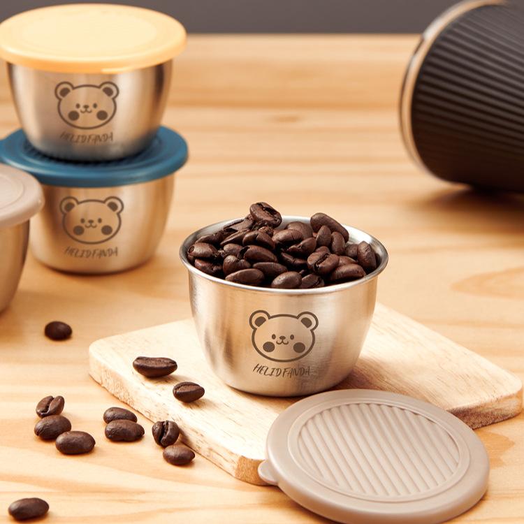 50ml Snack Dish Stainless Steel Sauce Cup with Sealed Lid Kitchen Tableware Sushi Mustard Seasoning Box Dipping Sauce Plates