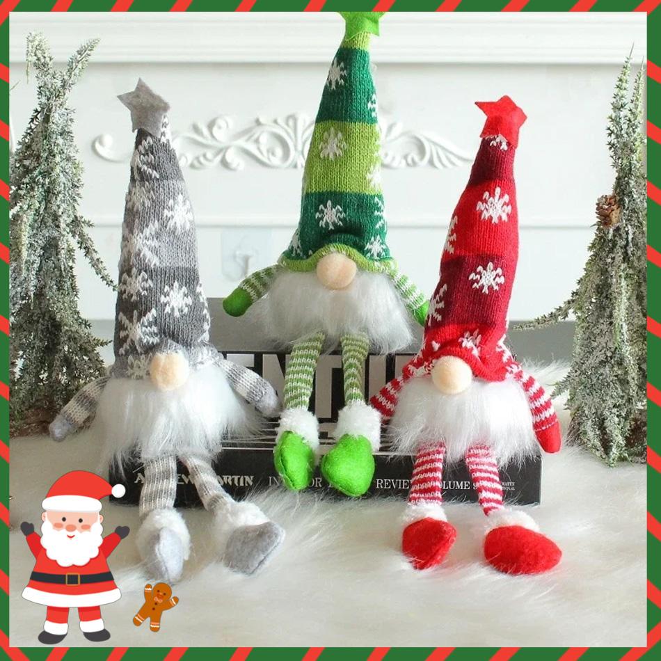 New Christmas Glowing Snowflake Knitted Doll with Battery - Gnome Decor, Atmosphere Lamp, Long-Lasting Power, Kids' Christmas