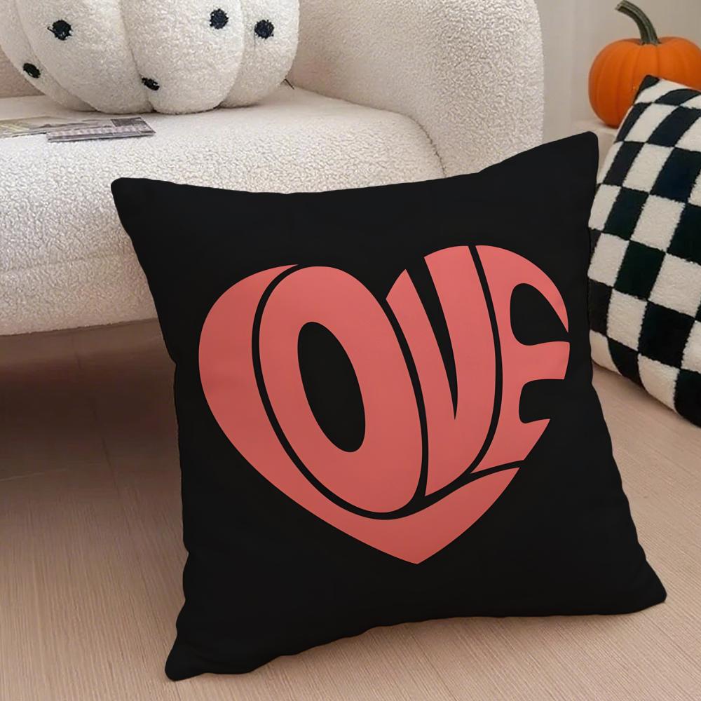 Heart Shape Cushion Cover Throw Pillow Cover Hidden Button Durable Polyester Chair Cushion