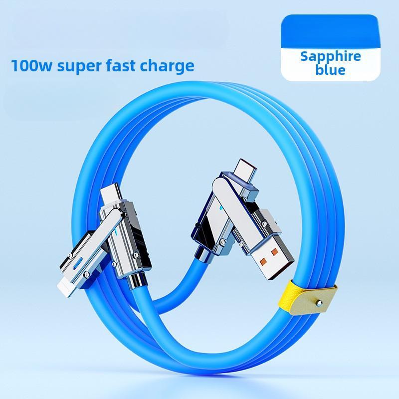 

100W Fast Charging Cable 4-in-1 USB C Lightning Charger Data Sync Cable 2 m