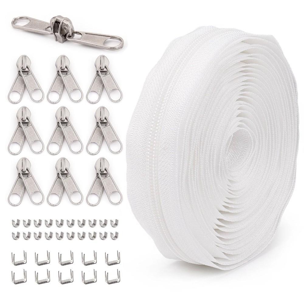 

Double Side Nylon Zipper Tape No.5 Bag Zipper Set New Sewing Zipper Tape Sewing Accessories білий