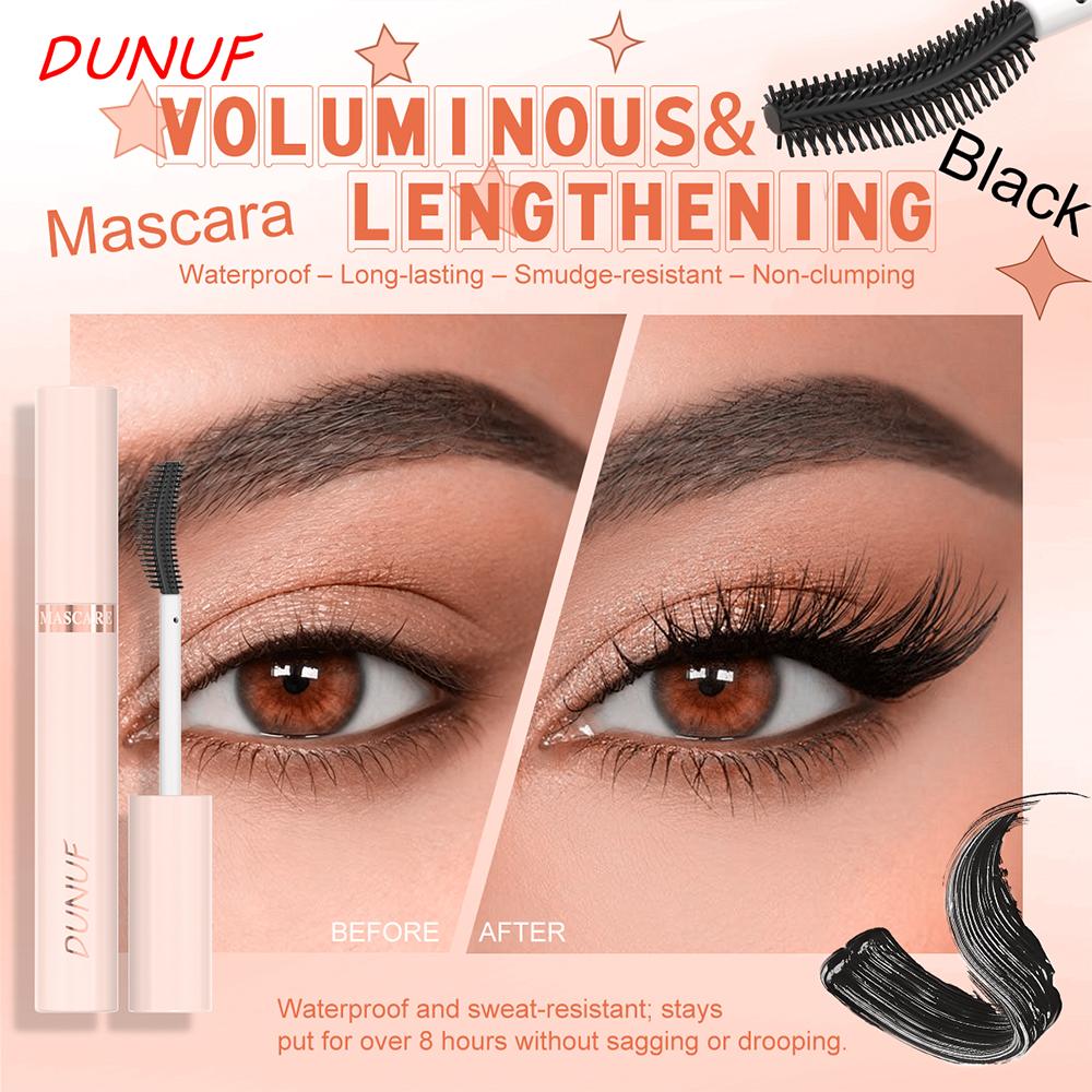 DUNUF 4-in-1 Professional Makeup Box - Mascara, Waterproof Eyeliner, Lip Gloss & Brow Gel, 12 Colors Available