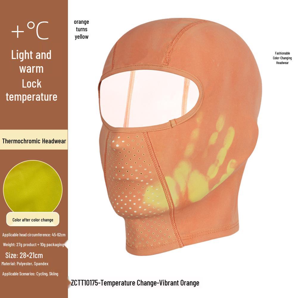 Color-Changing Thermal Winter Cycling Balaclava: Velvet-Lined, Windproof, Heat-Sensitive Ski Face Mask.