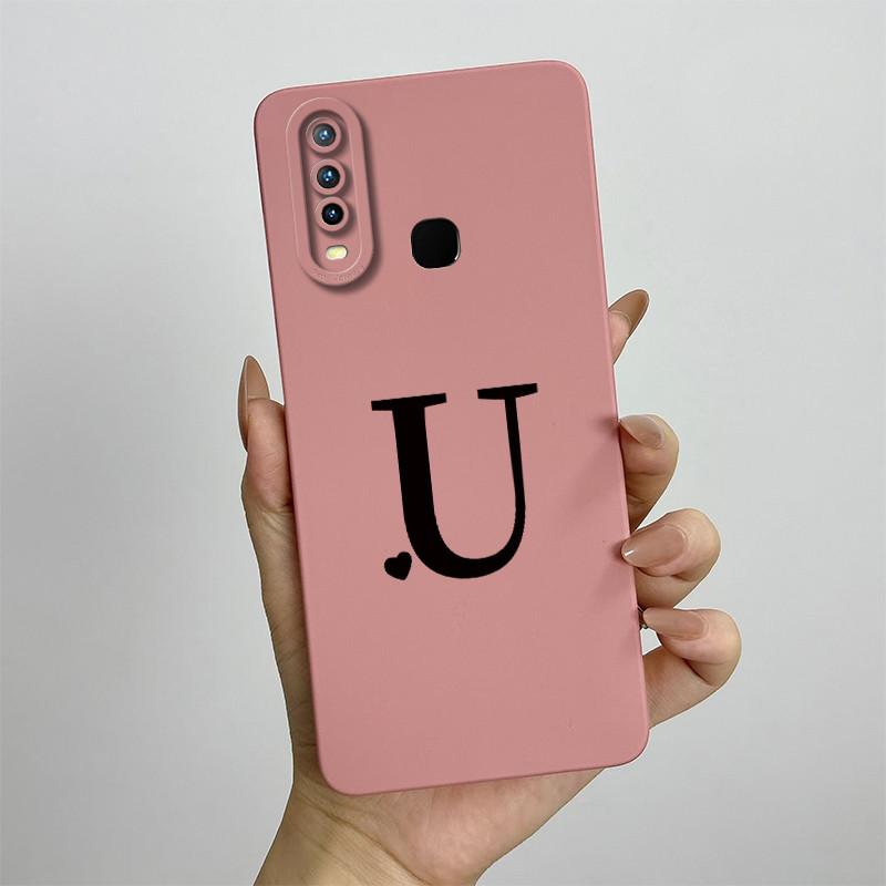 

Чехол для vivo Y17 vivo Y15 Y12 Y19 Задняя крышка Vivo 1916 1904 1940 1902 1901 Чехлы Силиконовый Милый Инициалы Квадратная Крышка Vivo Y19