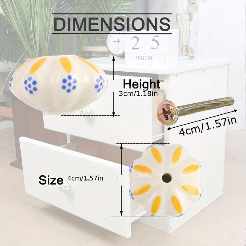 Retro European Style Cabinet Handle Wardrobe Ceramic Drawer Knobs Door Handle Circular Cupboard Pulls Floral Furniture Hardware
