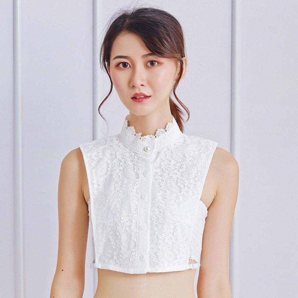 Detachable Fake Collar White Black Stand Collar Vintage Removable Half Shirt  Women