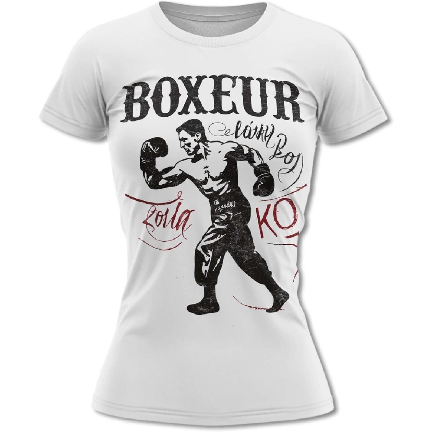 Женская футболка с винтажным дизайном боксера XXXXXL белый