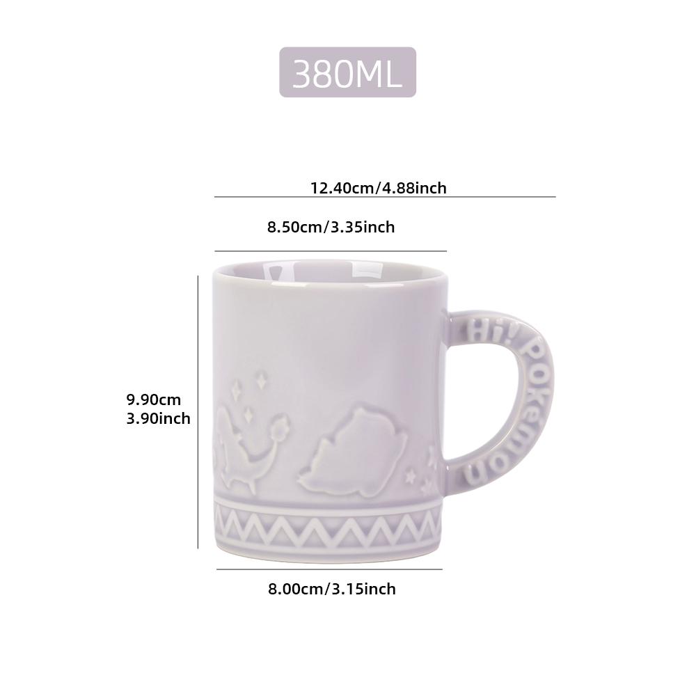 SHUNXIANG Pokemon Licensed Cartoon Relief Ceramic Mugs Coffee Milk Tea Cups Breakfast Cup Children Drinkware Gifts