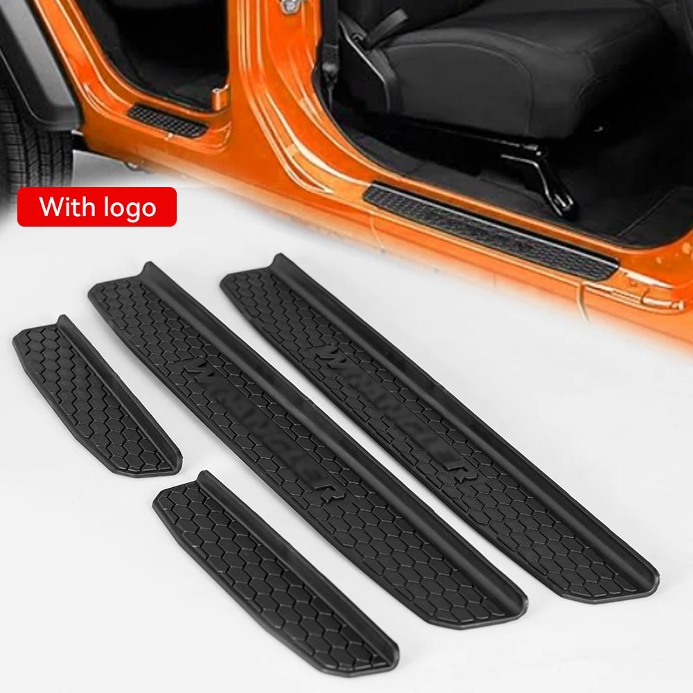 

Rubber Car Door Plate Cover for Wrangler JL 4-Door 2018 Entry Guards Door Sill Plate Protector Accessory