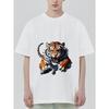 Tiger Graphic T Shirt Black Tiger Animal Print for Casual Wear