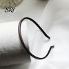 Curved Headband Anti-Slip Plastic Thin Hair Hoop with Design Basic Style Stable Fit No Pressure Makeup Accessory Low Saturation Color