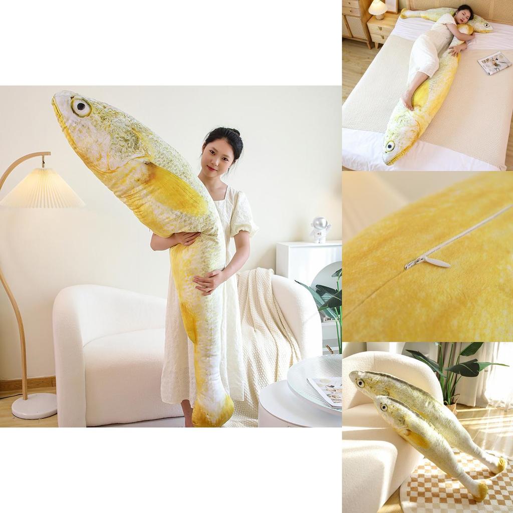 Soft And Cuddly Yellow Fish Stuffed Animal Toy For All Ages 120cm Size