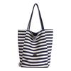 Double-sided Striped Canvas Bag for Women's Foreign Trade Korean New Lazy Style Shoulder Bag Large Capacity Commuting Toy Bag