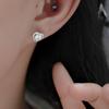 High-End S925 Sterling Silver Needle Earrings Slightly Inlaid With Zircon Fashion Love Stud Earrings, Small Fresh Women'S Earrings.