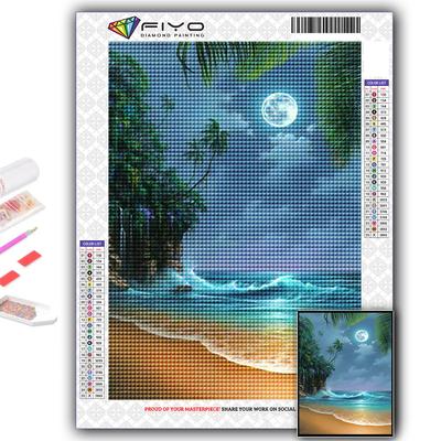 Beliebte 5D-DIY-Kreuzstich-Malerei mit malerischem Wasserfall, voller Bohrer, Kreuzstich-Bastelset, Wandaufkleber, Heimdekoration