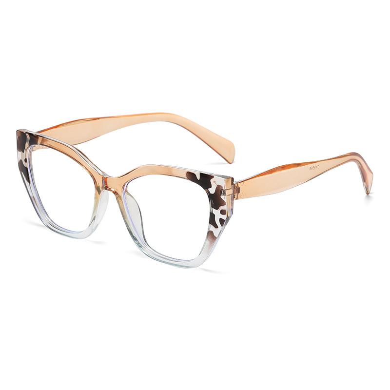 555 New Cat Eye Internet Celebrity With Anti-Blue Glasses 2024 Personalized Frame Sweet Cool Fashion Commuter Flat Mirror