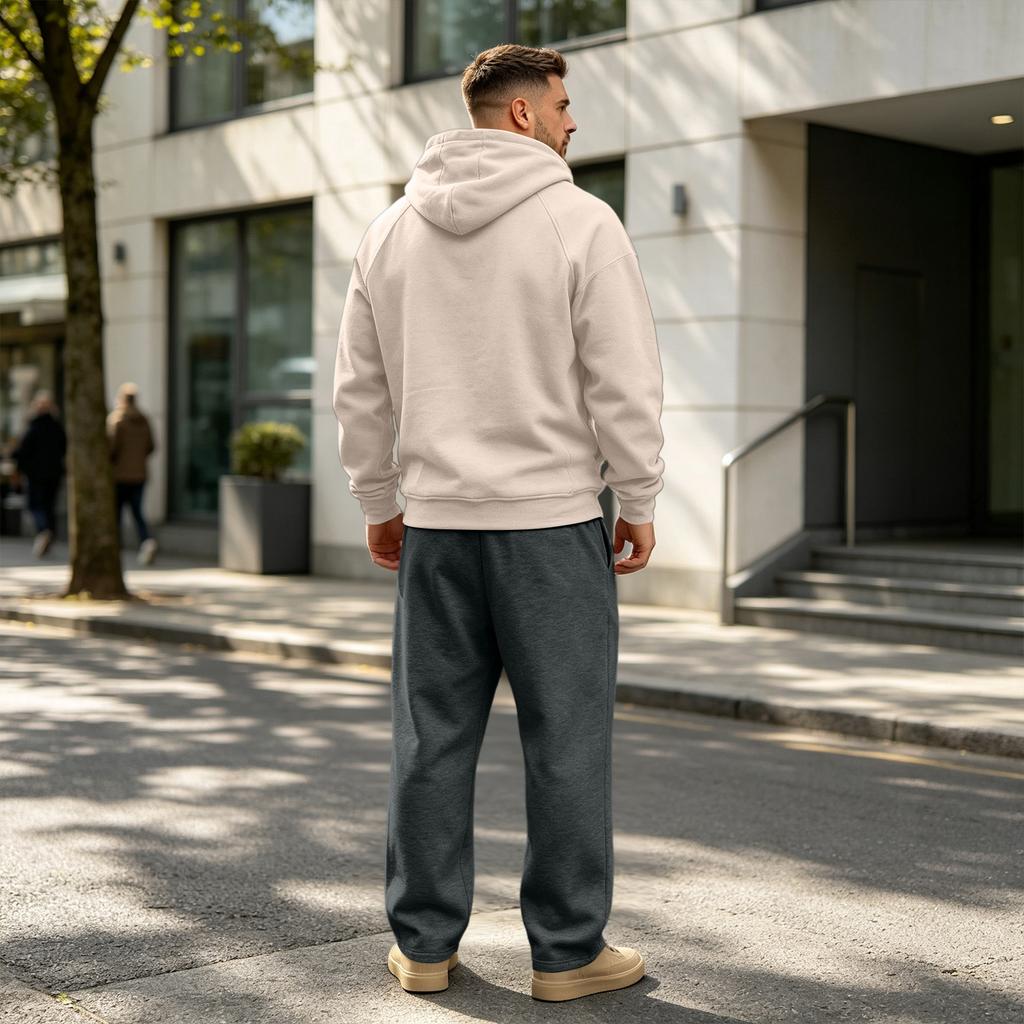Men's Casual Pullover Hoodie and Jogger Pants Set with Pockets for Fall Winter