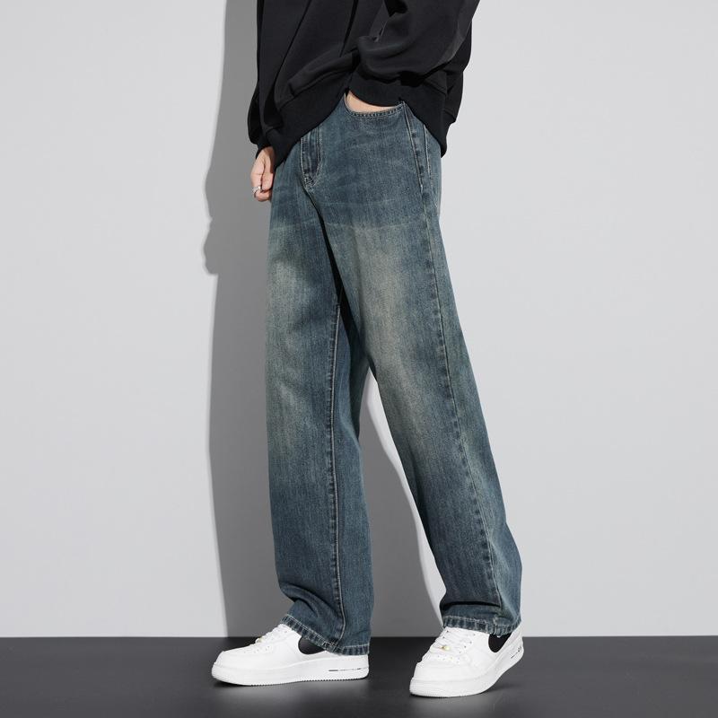 Spring and Summer New Jeans Wide-leg Pants Drape Men's Loose and Versatile Straight-leg Pants Show Height Casual Trousers Wholesale