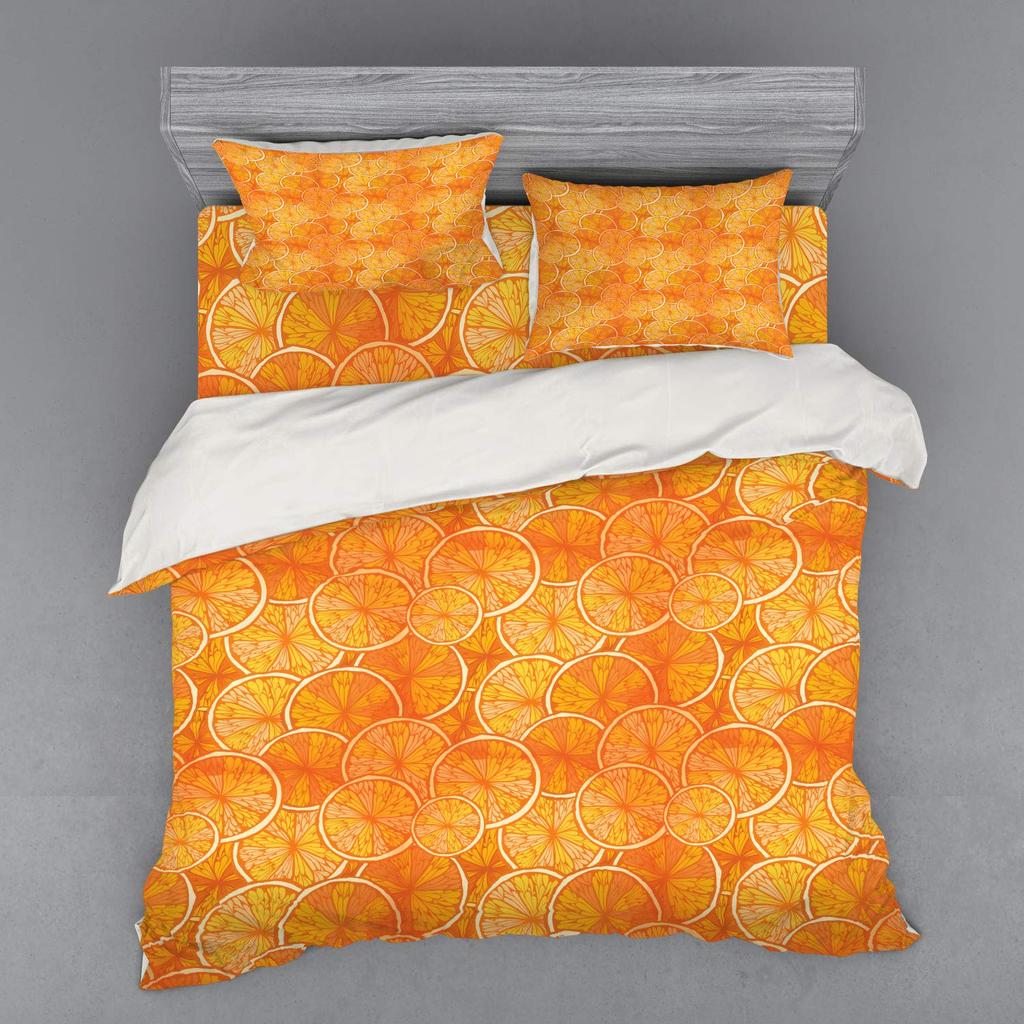Tropical Fruit Orange Duvet Cover For Kids Teens Lightweight Quilt Covers Bedroom Decor Summer Themed Bedspread Covers No Quilt