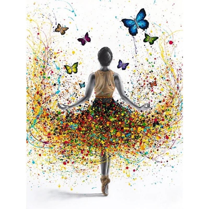 Ballerina Girl Poster Floral Dancer Canvas Painting Ballet Wall Art Picture Prints For Dance Studio Home Decor Modern Mural