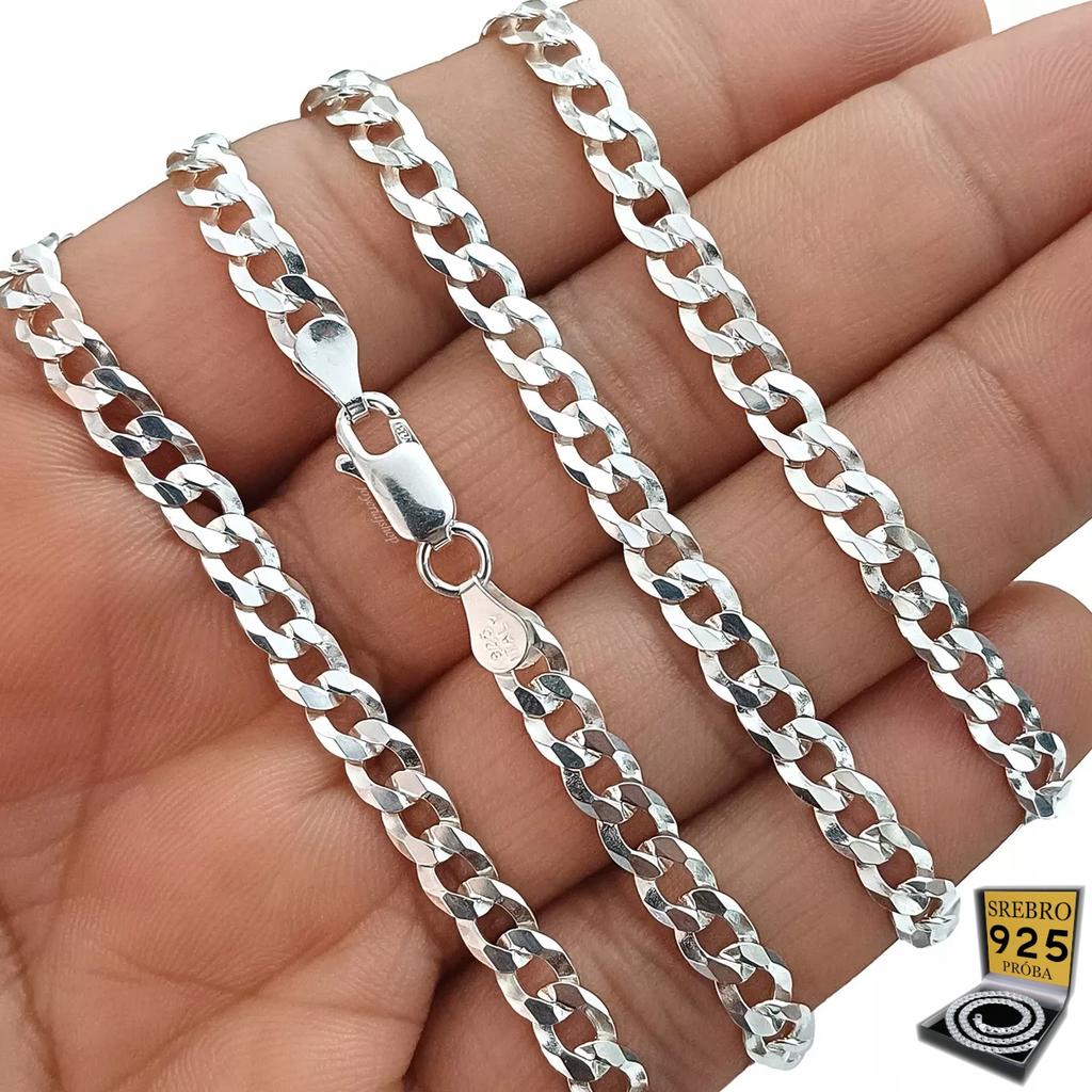 Men' Silver Chain Cuirass 925 SILVER FULL 7mm Diamond Cuban