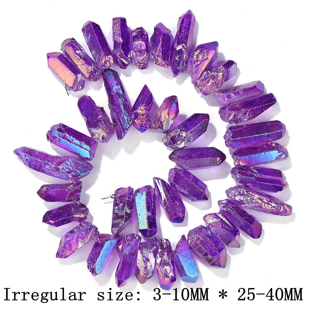Natural Quartz Crystal Point Beads Top Drilled Raw Crystal Stick Point Loose Beads for DIY necklace crown Jewelry Making 15inch 15 INCH